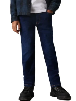 Jeans dad teen in denim blu