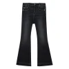 Jeans flare bambina black denim