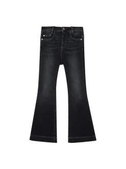 Jeans flare bambina black denim