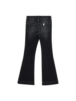 Jeans flare bambina black denim