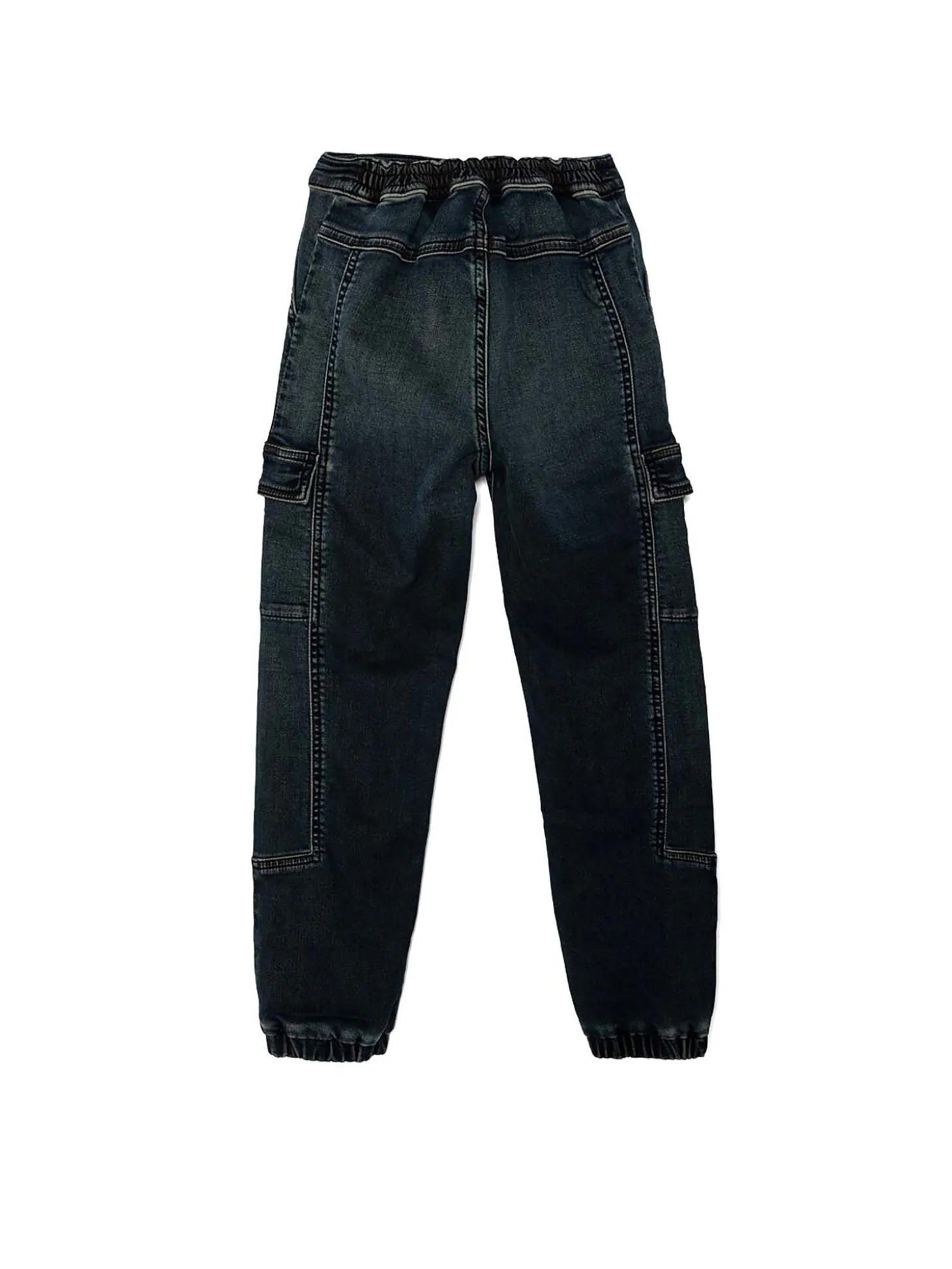 Jeans jogger con tasconi in denim scuro