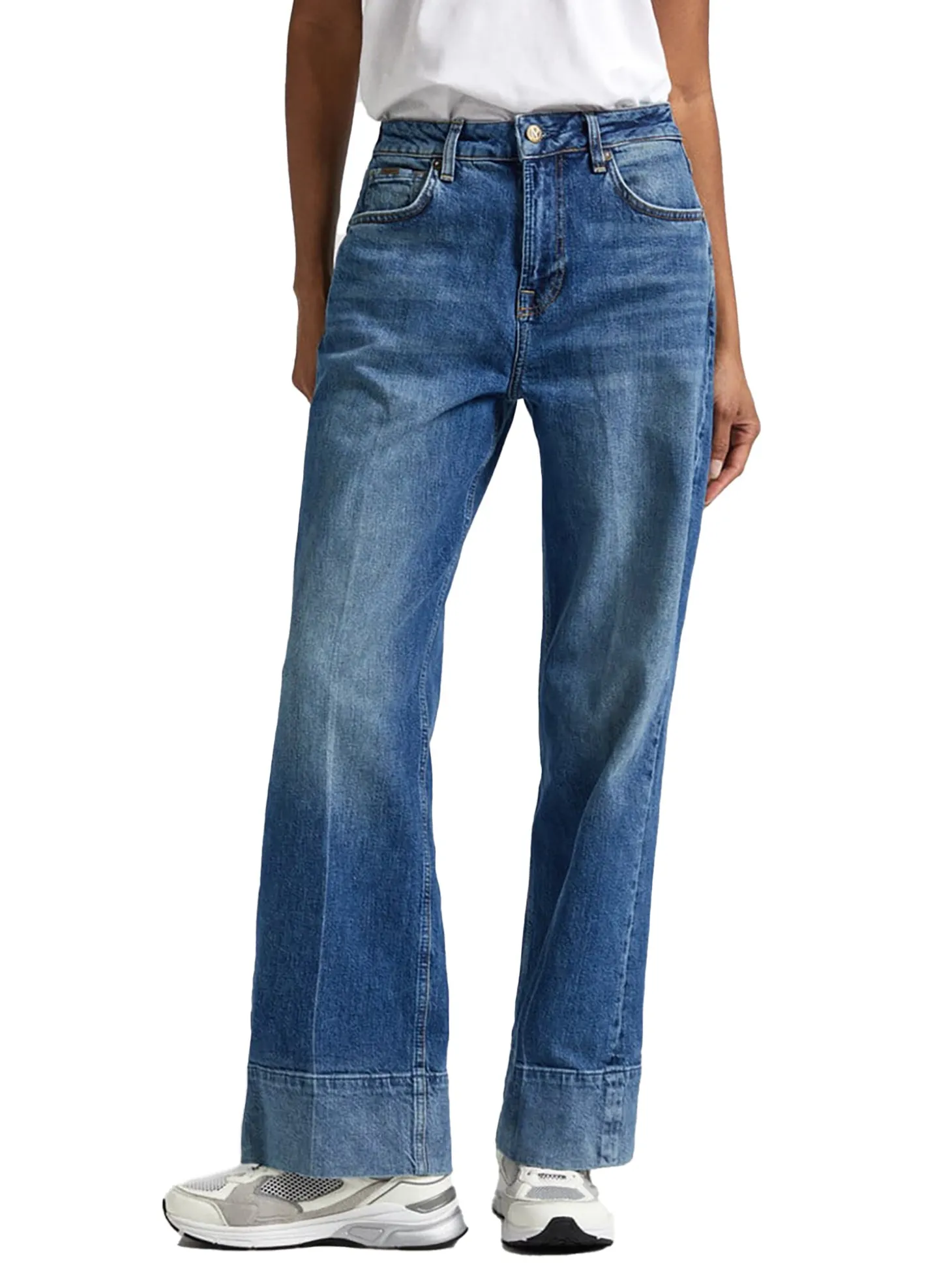 Jeans Loose Fade Fit Denim blu medio