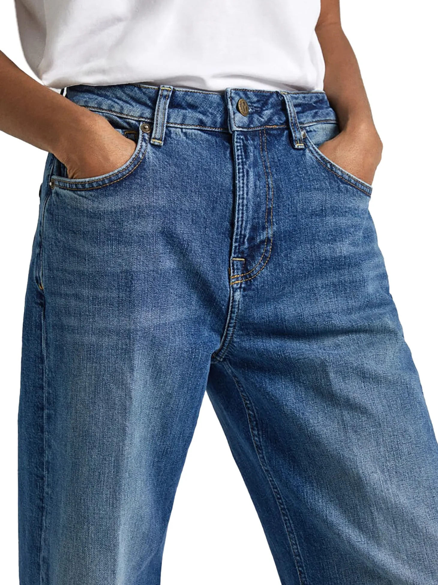 Jeans Loose Fade Fit Denim blu medio