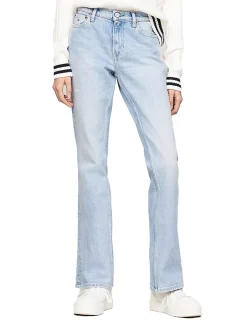 Jeans Medium Flare Maddie con dettagli distressed denim chiaro