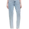 Jeans Mom a vita altissima denim chiaro
