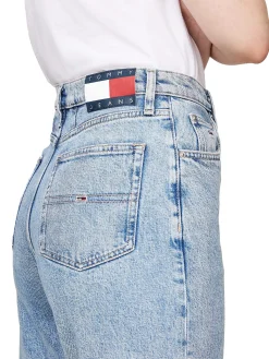 Jeans Mom a vita altissima denim chiaro