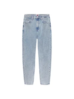 Jeans Mom a vita altissima denim chiaro