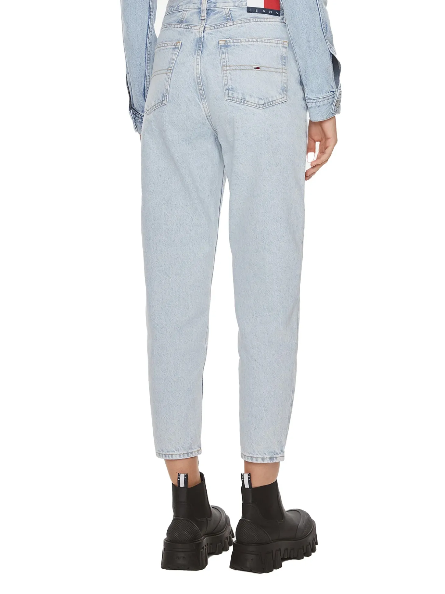 Jeans Mom Fit tapered denim chiaro