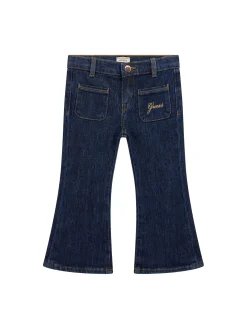 Jeans neonata a zampa in denim scuro