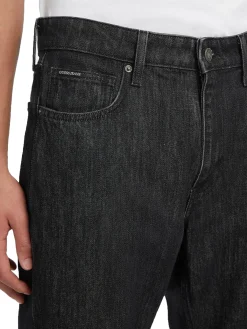 Jeans relaxed a vita media g18 black denim