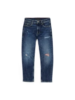 Jeans Skater kids con strappi colorati denim scuro