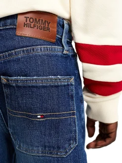 Jeans Skater kids con strappi colorati denim scuro