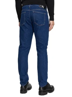 Jeans slim con 5 tasche denim scuro