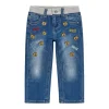 Jeans slim knit denim medio
