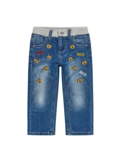 Jeans slim knit denim medio