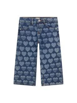 Jeans stampa allover in denim medio