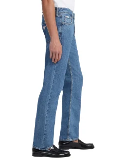 Jeans straight a vita media g16 denim medio