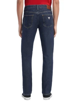 Jeans straight a vita media g16 denim scuro