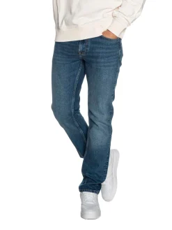 Jeans straight in denim medio