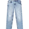 Jeans straight stretch denim chiaro