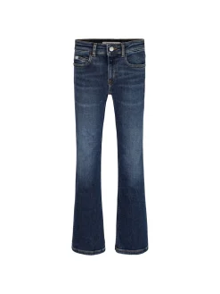 Jeans teen modello flare in denim scuro