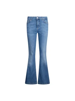 Jeans zampa con inserto elastico sul dietro denim medio