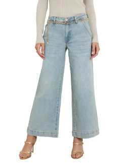 Jeans Zoya wide leg crop denim chiaro