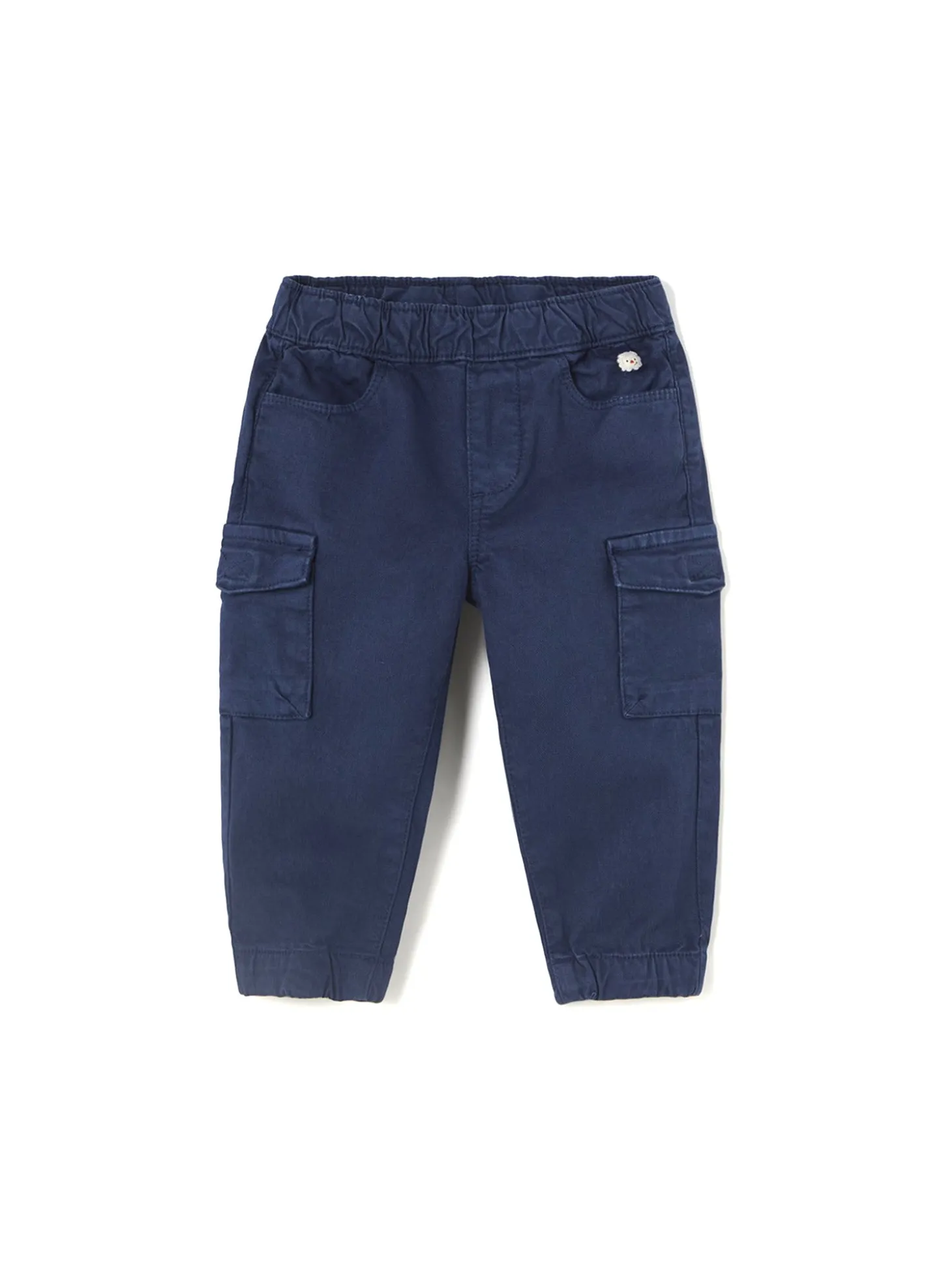Jogging cargo in cotone bluette