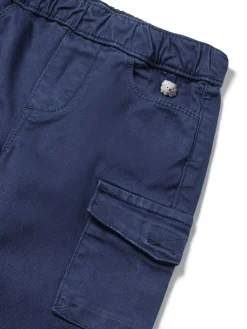 Jogging cargo in cotone bluette