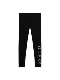 Leggings con logo glitter nero