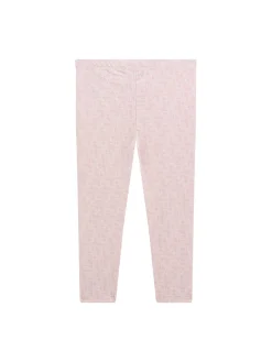 Leggings neonata con monogramma all-over rosa