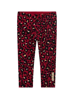 Leggings reversibile in fantasia leopardo e rosso basic