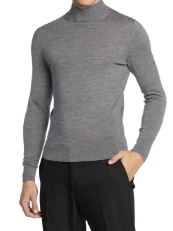 Lupetto in lana merino grigio medio