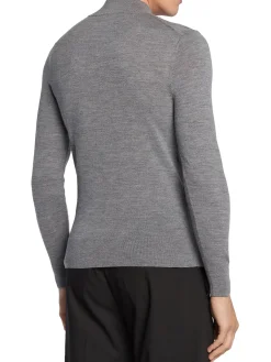 Lupetto in lana merino grigio medio