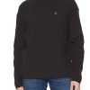 Lupetto logo monogram sul petto in cotone nero