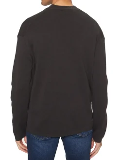 Lupetto logo monogram sul petto in cotone nero