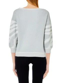 Maglia a barca zebra bianco/argento