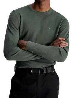 Maglia a girocollo in lana merino verde