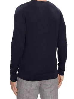 Maglia a girocollo in lana merino ink