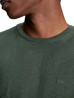 Maglia a girocollo in lana merino verde