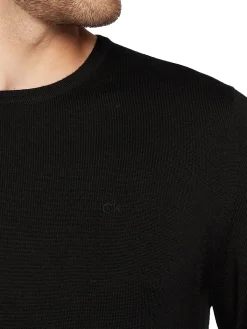Maglia a girocollo in lana merino nero