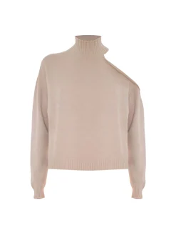 Maglia Darina collo alto con spalla scoperta dorato