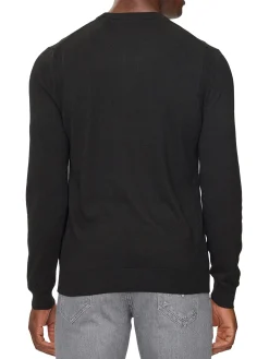 Maglia girocollo con logo nero