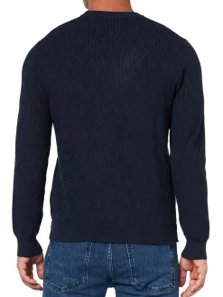 Maglia girocollo lavorata blu
