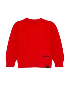 Maglia girocollo manica lunga Dullas rosso/nero