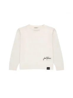 Maglia girocollo manica lunga Dullas panna/nero