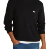 Maglia girocollo regular con badge nero