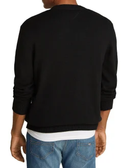 Maglia girocollo regular con badge nero