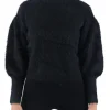 Maglia in pelliccetta a lupetto nero