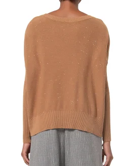 Maglia luminosa con scollo a barca camel